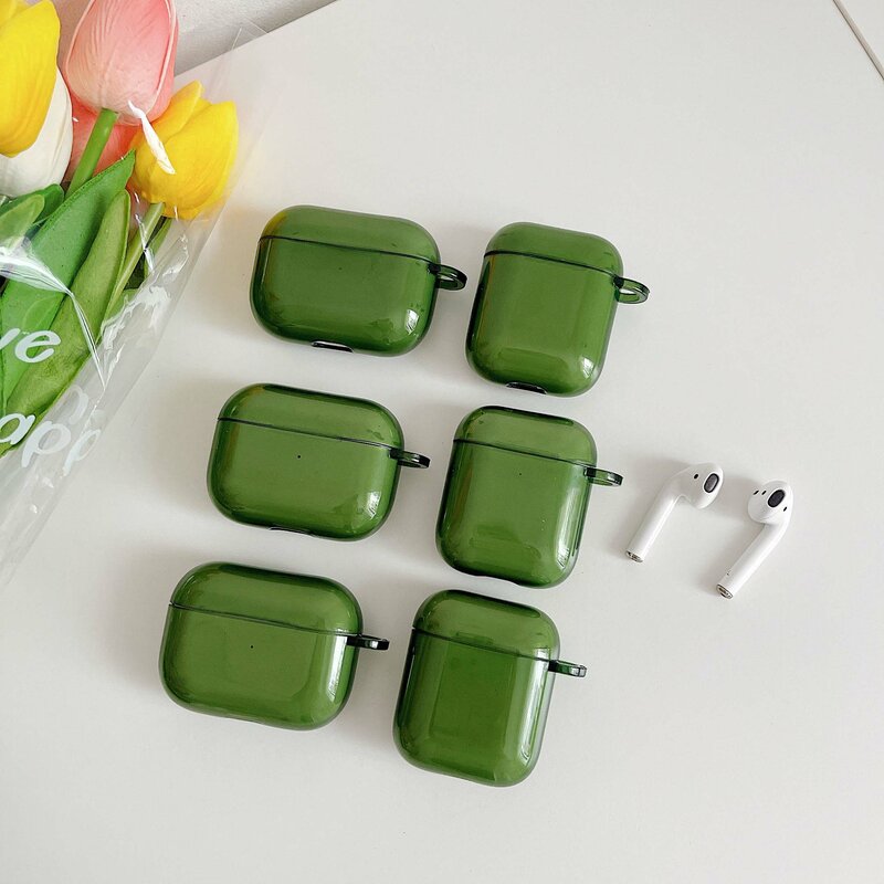 Retro Green High quality earphone case For apple airpod 1 2 3 pro cases for airpods headphone shell conque 2/1 chaging box