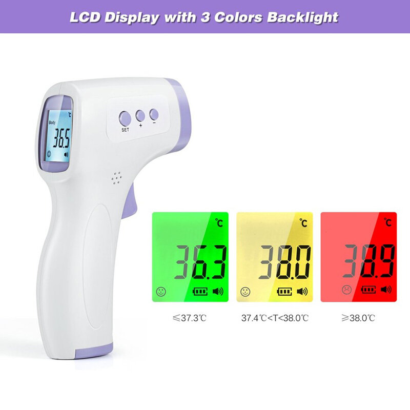 الأشعة تحت الحمراء ميزان الحرارة الرقمي عدم الاتصال الجبين LCD IR مسدس حراري متعدد الوظائف الجسم ميزان الحرارة للطفل الكبار