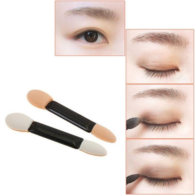 100pcs Eyeshadow Applicator Eye Makeup Sponge Double Ended Make Up Supplies Portable Eye Shadow Brushes Nail Mirror Powder Brush