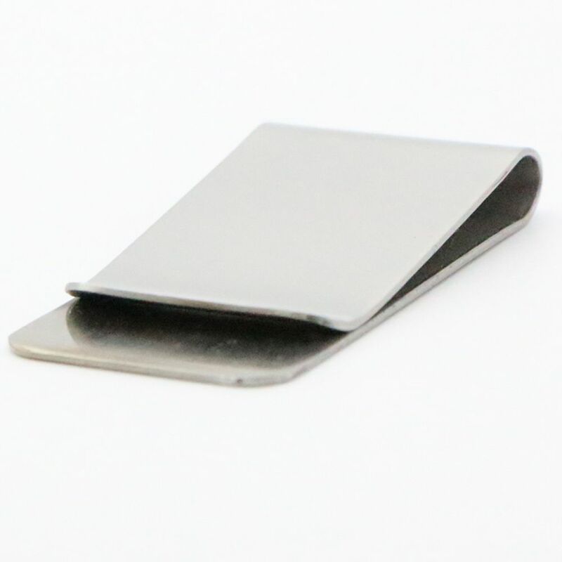 Clip de dinero de doble cara delgado de Metal de acero inoxidable para hombres y mujeres, tarjeta de crédito Simple, soporte para efectivo, moda