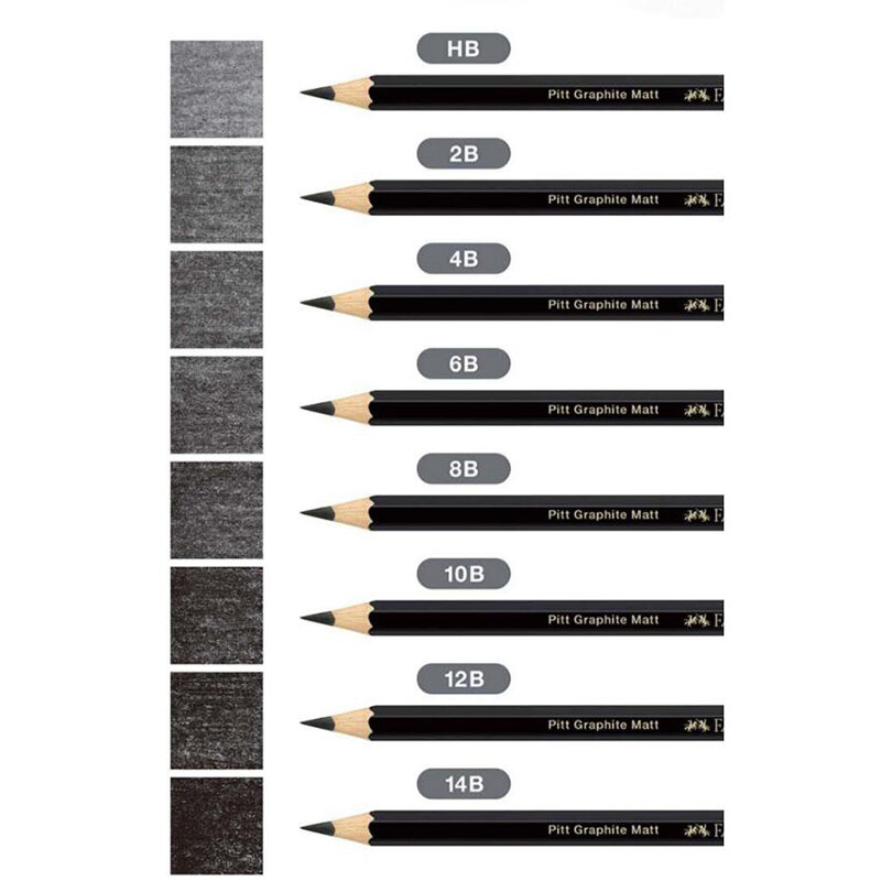 Faber-Castell Professional 8pcs Sketch Drawing Pencil HB 2B 4B 6B 8B 10B 12B 14B Non-toxic Soft Standard Pencils Art Supplies