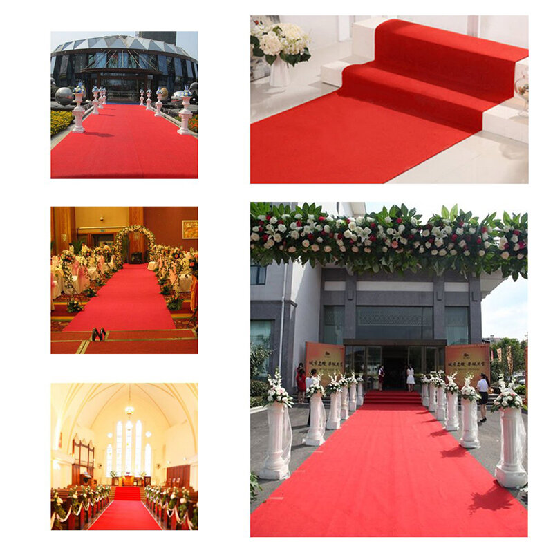 Karpet Jalan Lorong Pernikahan Panjang 3M 6M 9M Karpet Putih Karpet Merah Karpet Pernikahan Dalam Ruangan Luar Ruangan Panggung Acara Pesta Karpet Anti Selip