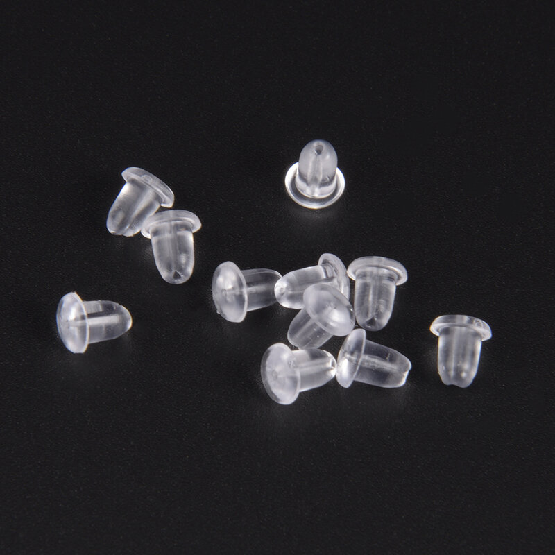 200 Pcs/Lot Silicone Round Ear Plug Accessories Blocked Caps Findings For Earrings Back Stoppers DIY Jewelry Making Supplies