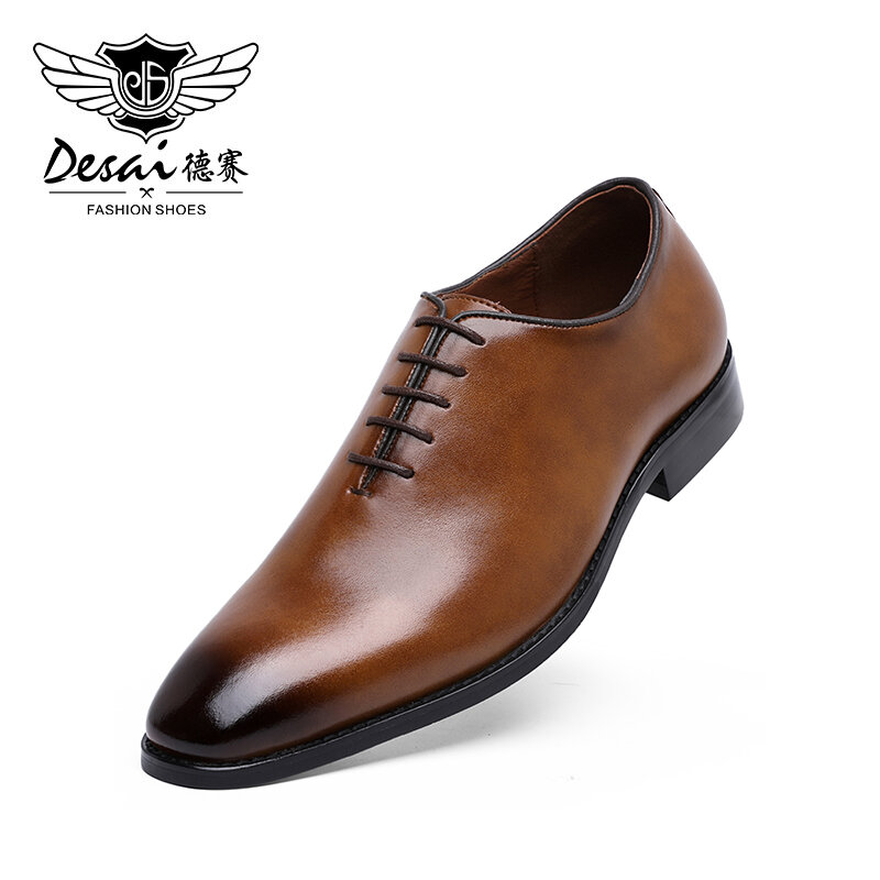 Туфли-оксфорды DESAI мужские из мягкой натуральной кожи, деловой стиль, Повседневная модная удобная обувь
