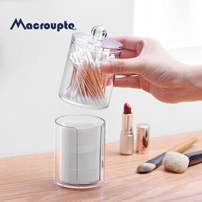 Acryl Runde Qtip Behälter Kosmetische Make-Up Baumwolle Multifunktionale Pad Organizer Schmuck Storage Box Halter und Süßigkeiten Gläser
