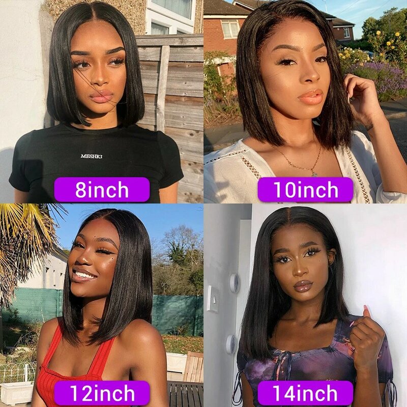 Stunning 13x4 HD Transparent Straight Lace Frontal Wigs - 12A Bob Wig | Pre-Plucked | Glueless Full Lace Front Human Hair Wigs