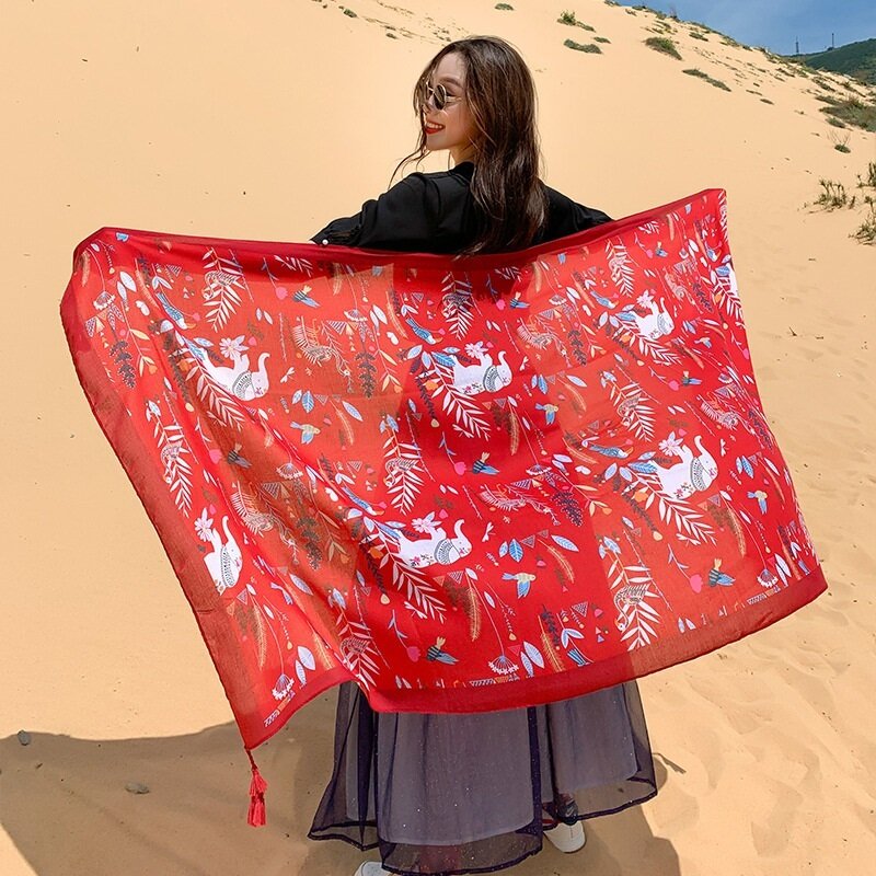 Vestido de praia de linho e algodão com proteção solar do deserto, lenço para mulheres, maiô brasileiro, cobertura de tamanho grande