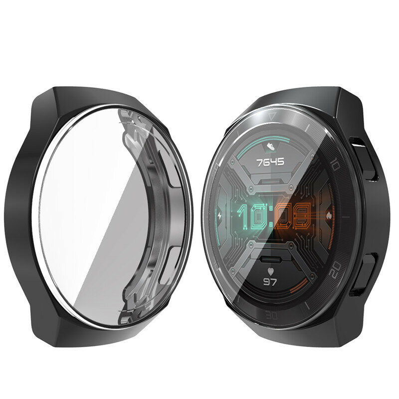 Etui na zegarek do Huawei zegarek GT 2e miękka TPU pełna pokrywa rama inteligentny zegarek akcesoria zderzak + ochraniacz ekranu Huawei zegarek GT2E