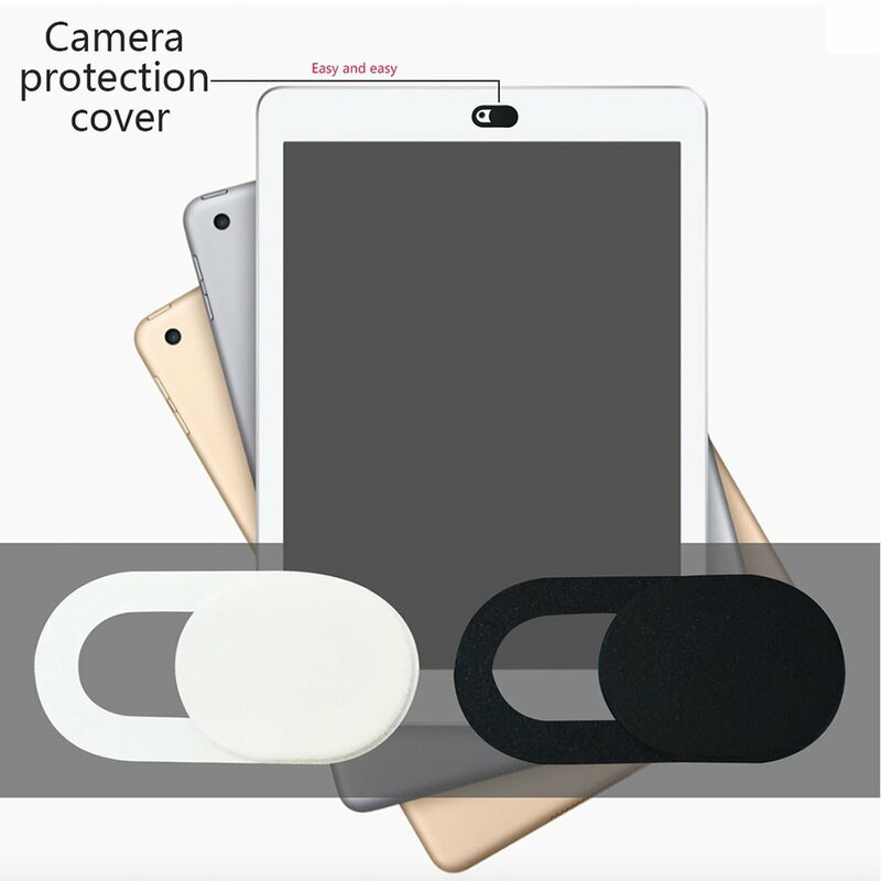 Cubierta negra de plástico Universal para cámara web, protector deslizante con imán obturador para IPhone, portátil, teléfono móvil, pegatinas de privacidad para lente