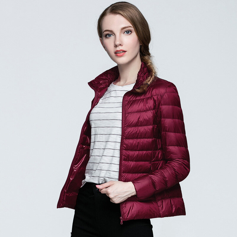 2020 여성용 캐주얼 90% 초경량 화이트 덕 다운 재킷, 가을 겨울 따뜻한 코트, 레이디 플러스 사이즈 재킷, 여성 후드 파카, 신상