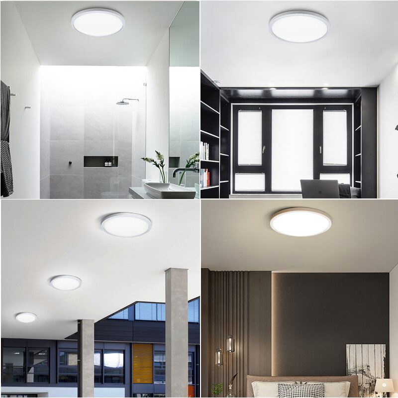 ห้องนั่งเล่นโคมไฟเพดาน LED Ultra-บางเย็นสีขาว9W 13W 18W 24W โคมไฟเพดานไฟสำหรับห้องนอนห้องครัว