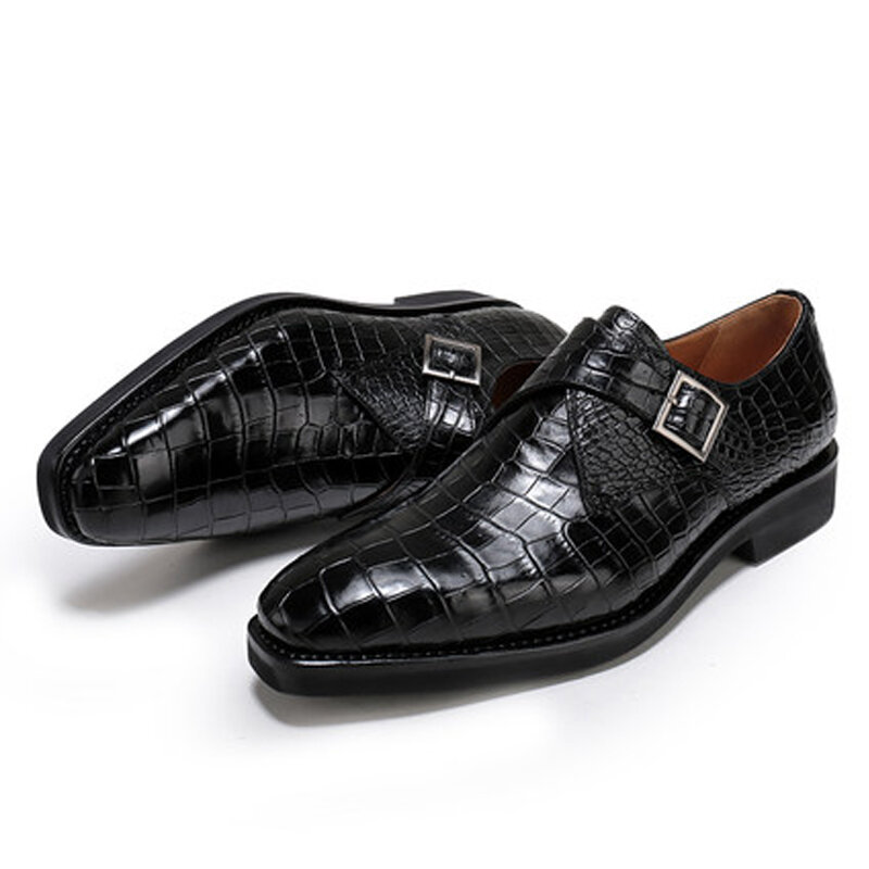 Weitasi new arrival krokodyl skórzane buty męskie czysta instrukcja gumowe podeszwy making męskie biznesowe męskie buty wizytowe męskie buty