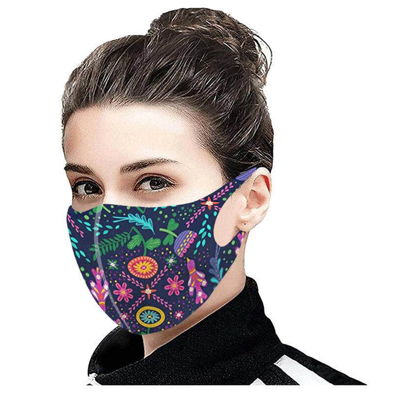 Mascarilla facial con estampado de piezas, máscara de protección lavable con elásticos, transpirable, de seguridad, reutilizable, LW, 1/5 Uds.