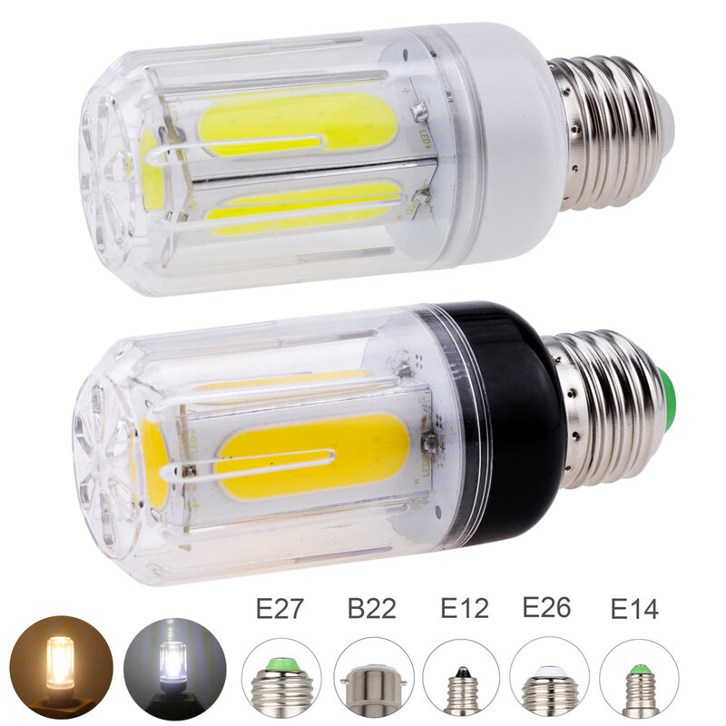 Super Bright LED COB Lâmpadas de milho, Início Lâmpadas de mesa, Iluminação, AC 85-265V, 110V, 220V, 12W, 16W, E27, E14, E12, E26, b22
