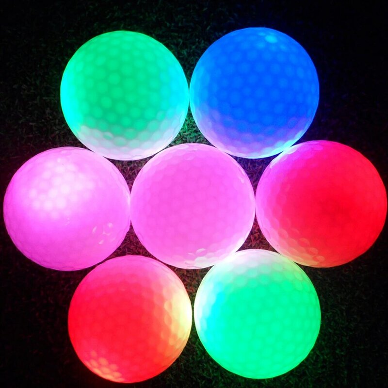 Bolas de Golf con luz LED que brillan en la oscuridad, pelotas de entrenamiento multicolor, regalos de práctica de Golf, 10 unidades