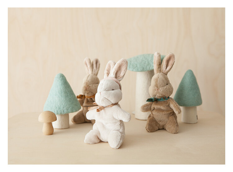 Muñeco de conejo de peluche para niños, juguete relajante para recién nacidos, regalo de Navidad
