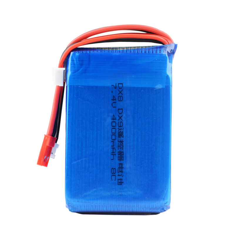 Bateria RC Lipo com JST Plug para Spektrum DX9 DX8 DX7 DX6E, controlador remoto, 7.4V, 4000mAh, 8C