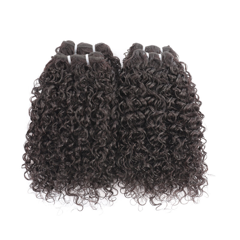Pixie cachos feixes de cabelo humano 50 g/pc chinês feixes de cabelo encaracolado cor natural remy extensões de cabelo única trama
