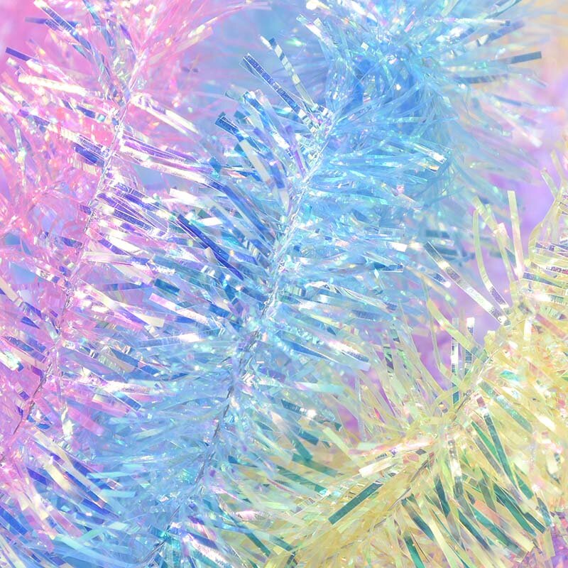 لافتة خيزران بألوان قوس قزح لشجرة الكريسماس ، زينة ، زينة ، 2 م ، 3 سنتيمتر/5 سنتيمتر