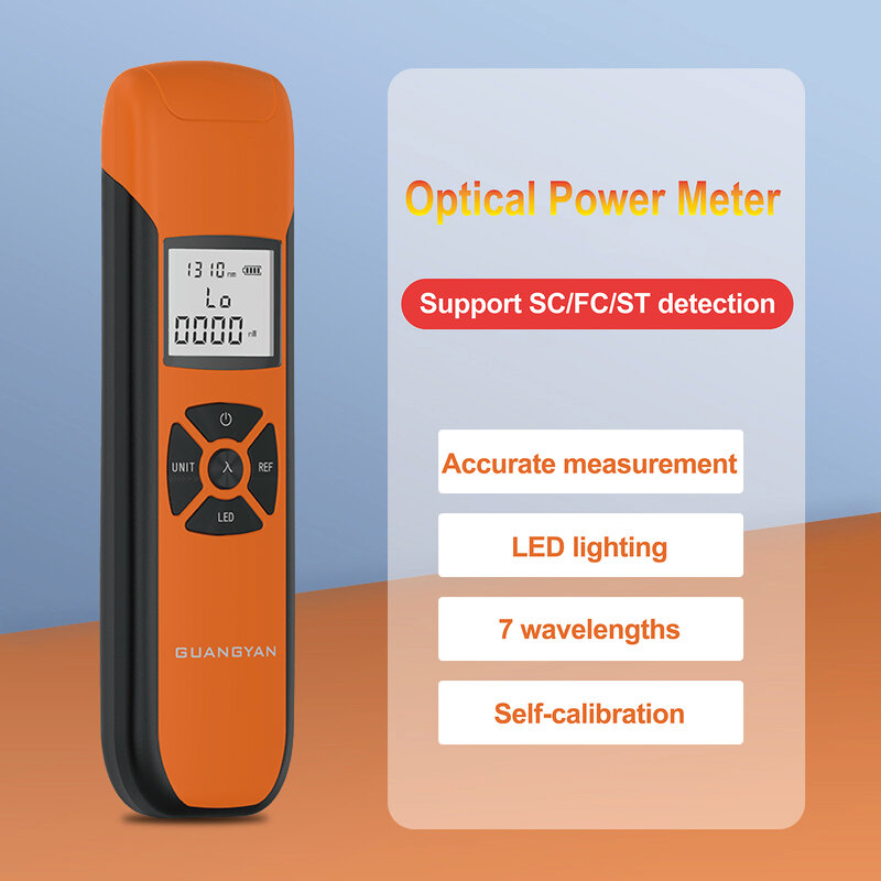 LED ความแม่นยำสูง Optical Power Meter Mini Fiber Tester Light ผุเครื่องตรวจจับ-70 ~ + 10 DBm สำหรับการทดสอบ7ความยาวคลื่น