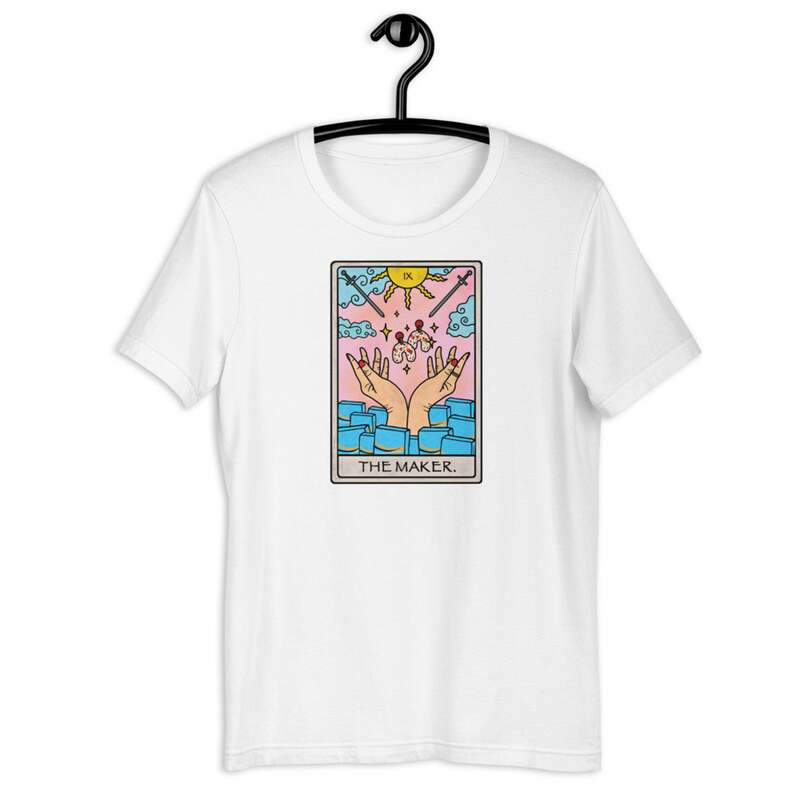 Camiseta con estampado de Tarot para mujer, Tops informales básicos con cuello redondo, camiseta de manga corta para mujer, camiseta para niña, envío directo