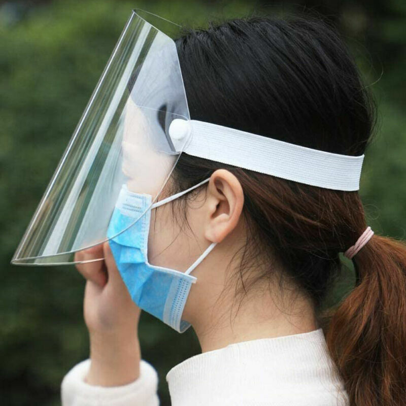 1 unidad de protección facial completa ajustable, Visor abatible transparente, protector de trabajo médico industrial