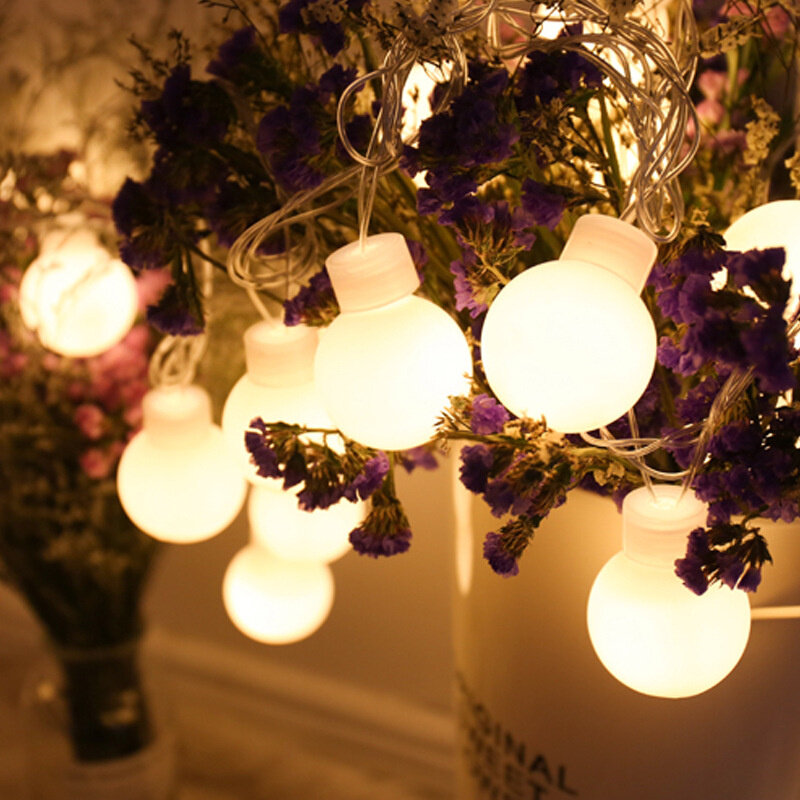 5M LED โคมไฟลูกบอลคริสต์มาสพวงดอกไม้ Led Festoon กลางแจ้ง Street Fairy แสงสวน Patio Yard Decor Party Decor