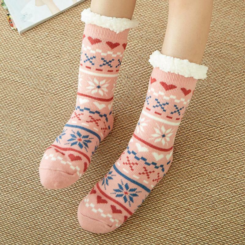 Non Slip Women Socks Warm Adult Thickened Bed Fluffy Cozy Home Soft Artificial Fleece Lined One Size Winter In Tube Floor