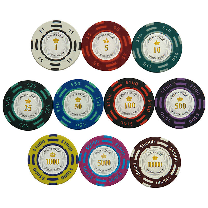 Набор из глины для казино, Техасского покера, металлические монеты для покера, монеты Монте-Карло, аксессуары для покерного клуба, Настраиваемые