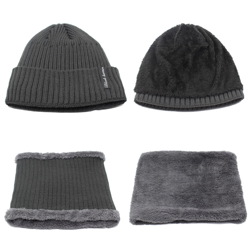 Chapéus de inverno para homens e mulheres, gorro casual masculino de malha e gorro grosso, quente e esportivo