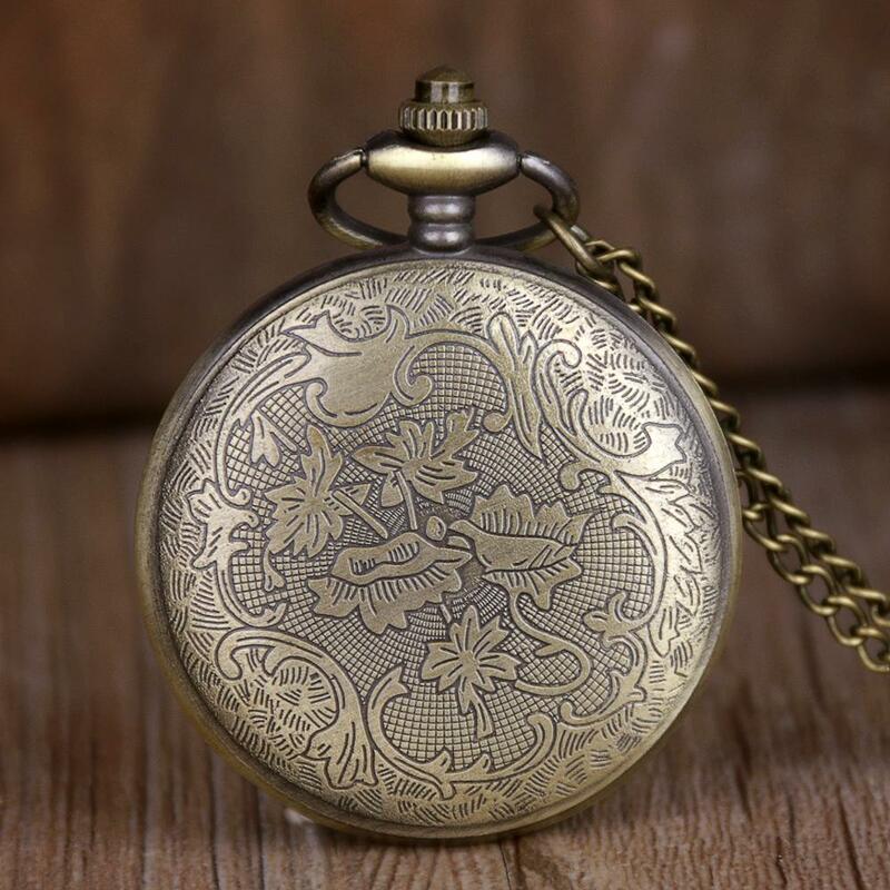 Retro Vintage Taschenuhren Bronze Steampunk schöne Quarz Taschenuhr für Herren Damen Kinder Geschenk Reloj de Bolsillo