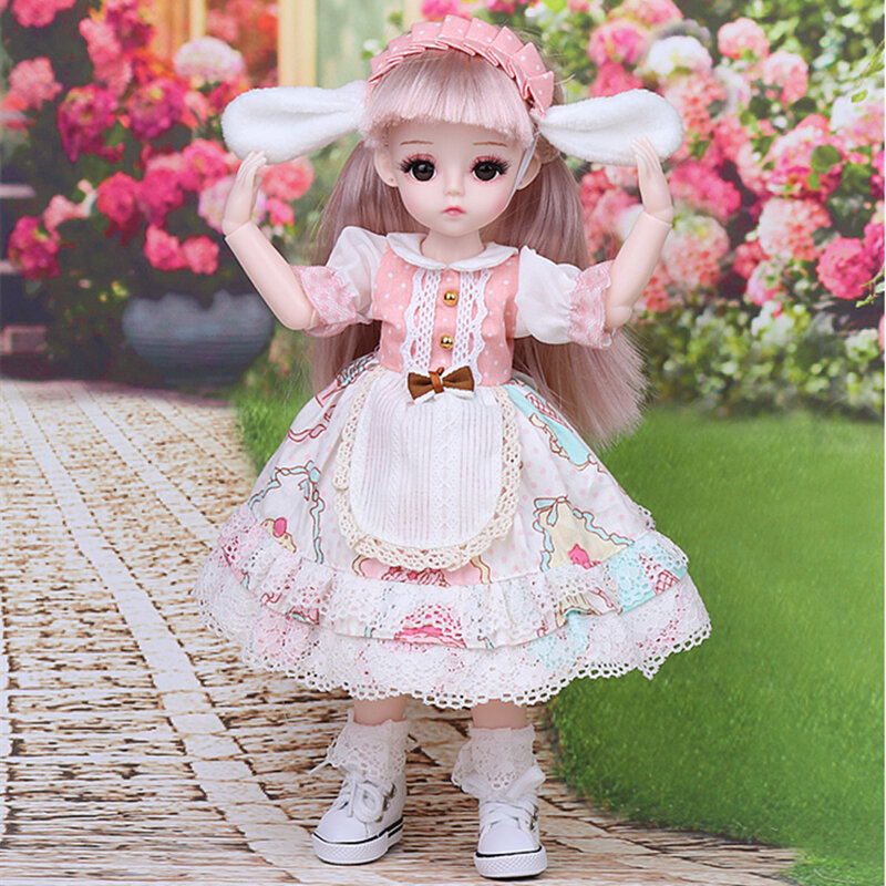 Muñeca BJD de 30cm para niñas, con ojos grandes Juguetes DIY, vestido de Lolita, muñecas de maquillaje Blyth, regalos, juguetes de princesa