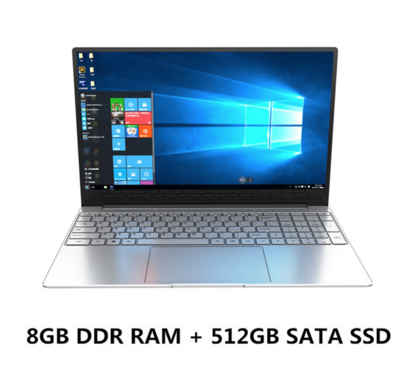 Laptop 15.6 CM 8G RAM 128G 256G 512G 1TB SSD ROM Komputer Notebook Intel Core quad Windows 10 Ultrabook untuk Siswa Kantor
