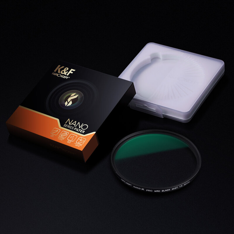 K & F Concept-filtro de difusión de niebla negra, efectos especiales para grabar vídeo, 49mm, 52mm, 58mm, 62mm, 67mm, 77mm, 82mm, 1/4 y 1/8