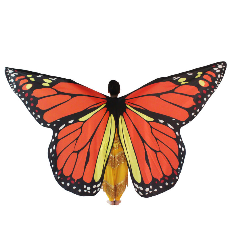 Perut sayap kupu-kupu anak-anak kinerja panggung pakaian wanita baju penari dewasa kostum tari perut sayap Cosplay dapat dipindah