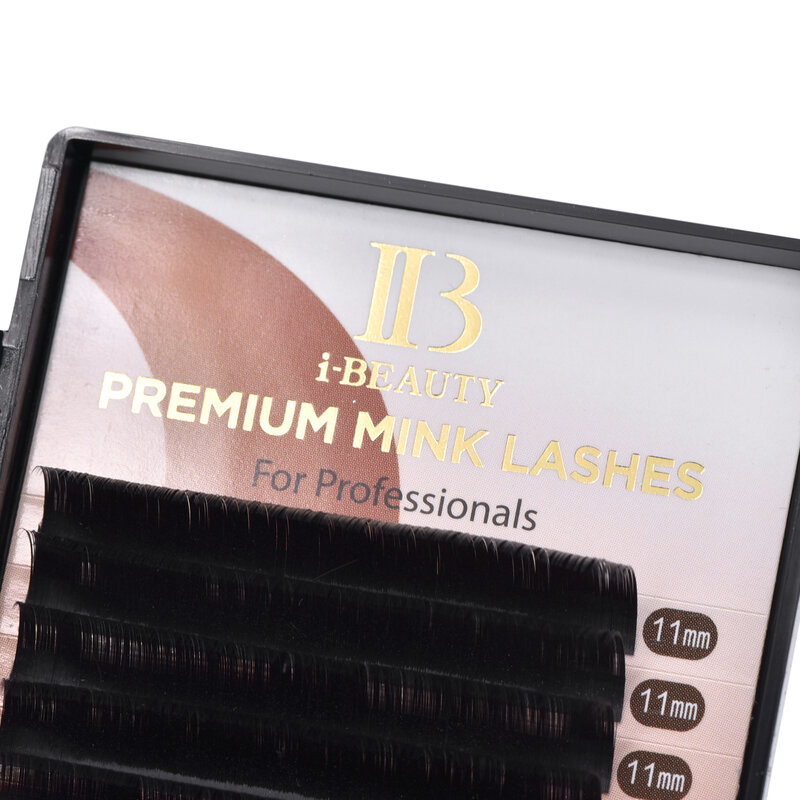 I Beauty-Extensión de pestañas de visón Premium para profesionales, pestañas postizas de rizo C CC D, longitud de mezcla única, 8mm-15mm, 16 filas