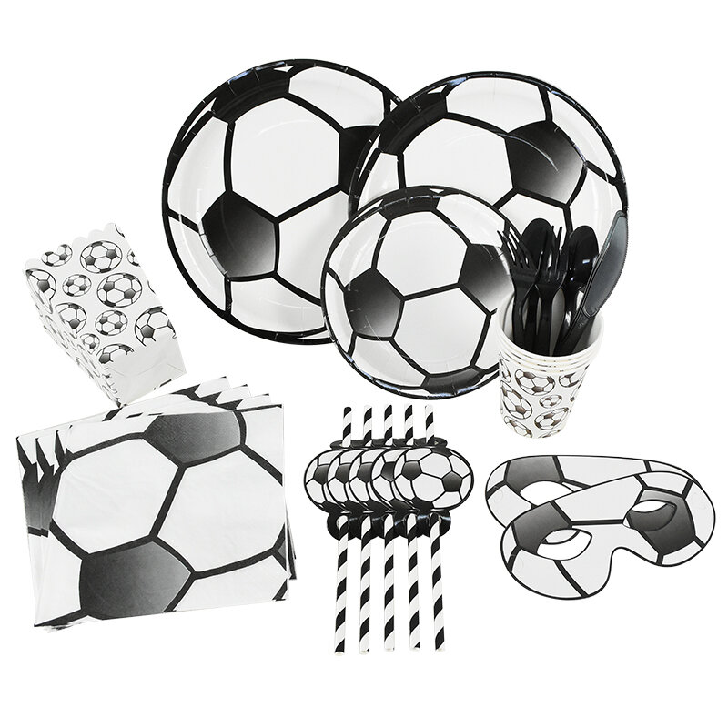 Décoration de fête d'anniversaire de Football, vaisselle jetable à thème de Football, décor de fête d'anniversaire pour enfants et garçons
