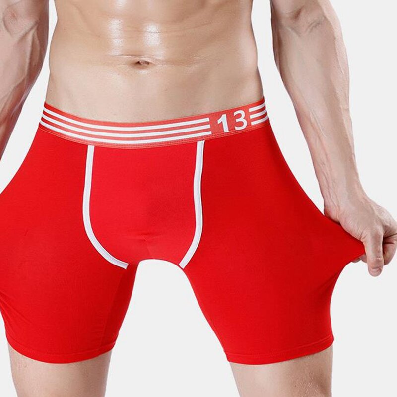 2 Pack Men Cotton High Elasticity Long Leg Boxers Mid Waist Mens Boxer Coton Boxershorts  Panties Trunk Underwear
