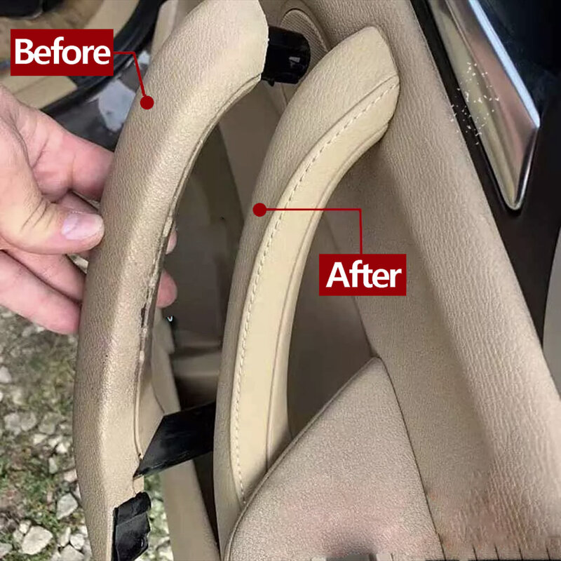 Interni auto sinistra destra passeggero maniglia coperchio esterno sostituzione rivestimento in pelle per BMW X3 X4 F25 F26 2010-2016