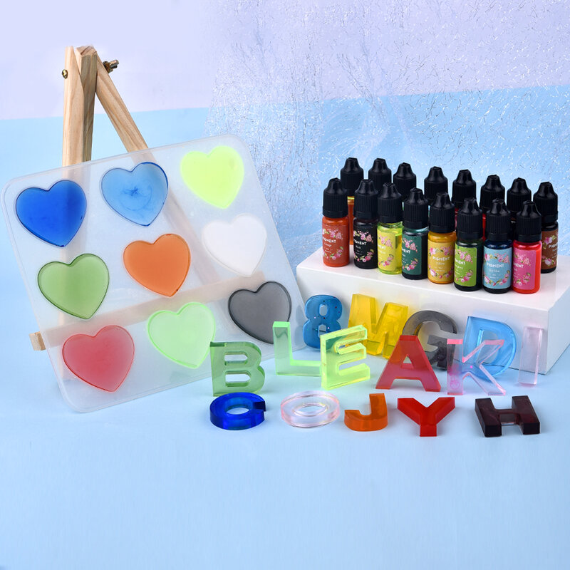 1 Set Resin Pigment Kit Art Ink Alcohol Liquid Colorant Dye Ink Diffusion DIY Epoxy Resin Mold Coloring Set Jewelry Making