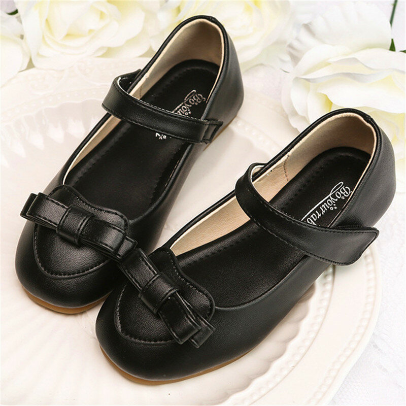 2020 New Spring Autumn Children Black Leather Shoes Girl Princess Dance Shoes Flats Party Baby Kids Shoes Student Dress Footwear