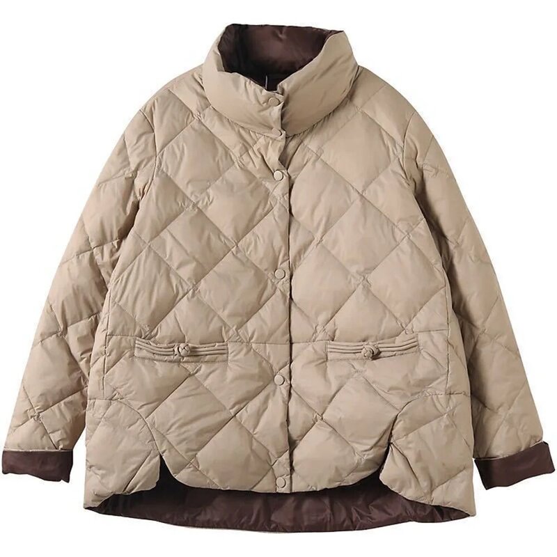 韓国の冬服,厚手,暖かいコート,女性のファッション,長袖,アヒルの色,新しいコレクション2022