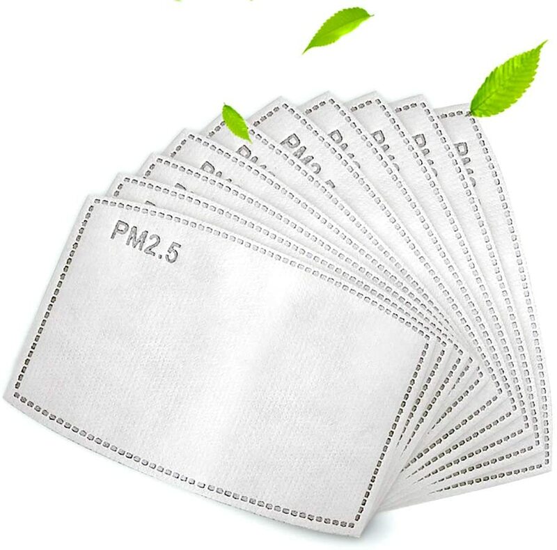 50pcs PM 2.5 Activated Carbon Filter Insert 5 Layers, Non-Woven Fabrics Cotton Filter, Eternal Home Protective Filter Adult Size