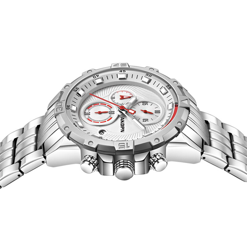 Luxusmarke Quarz Herren Armbanduhr automatische Datum Multifunktion zifferblatt Edelstahl Armband Uhr Business Geschenk für Männer