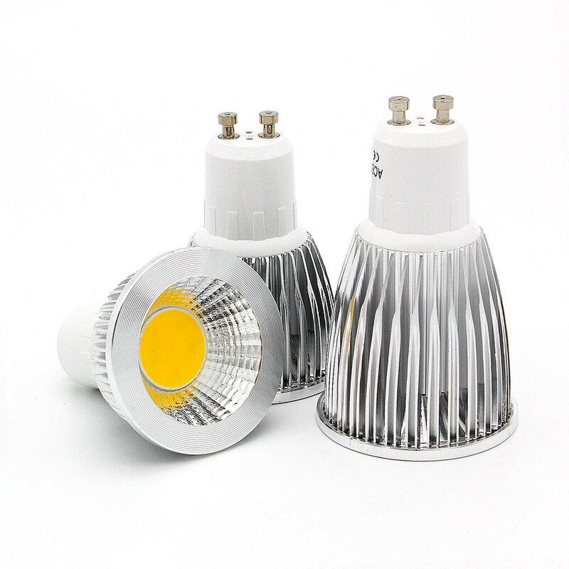 1個ledスポットライトGU10 cob ledランプスポットライト電球6ワット9ワット12ワットac 110v 220v gu 10 led家の装飾のため50ワットランパラ照明