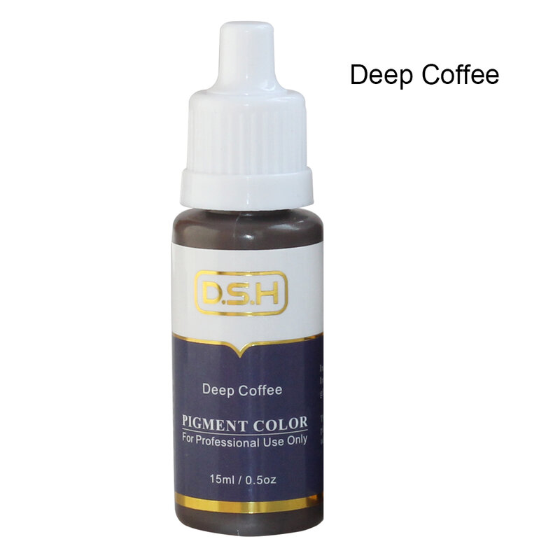 1Pcs 15ml DSH Marke Import Permanent Make-Up Mikropigment Tattoo Tinte Pigment für Augenbraue Eyeliner Kunst Licht Kaffee ROT farben