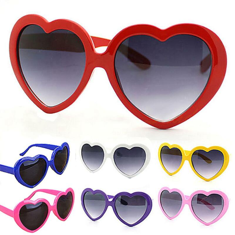 Lunettes de soleil drôles en forme de cœur d'amour pour femmes et hommes, lunettes de soleil d'été, lunettes de soleil à la mode, cadeau