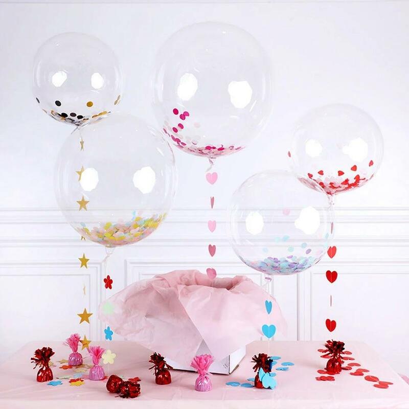 Globos de helio transparentes para decoración de fiestas, globo de burbujas brillante de 10/18/20/24/36 pulgadas, para bodas y cumpleaños, 5 unidades