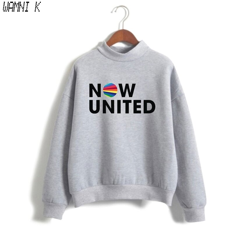 WAMNI Now United - Better Album Turtleneck Sweater Women Better Now United Lyrics Pullover Girl Kawaii Harajuku Tracksui