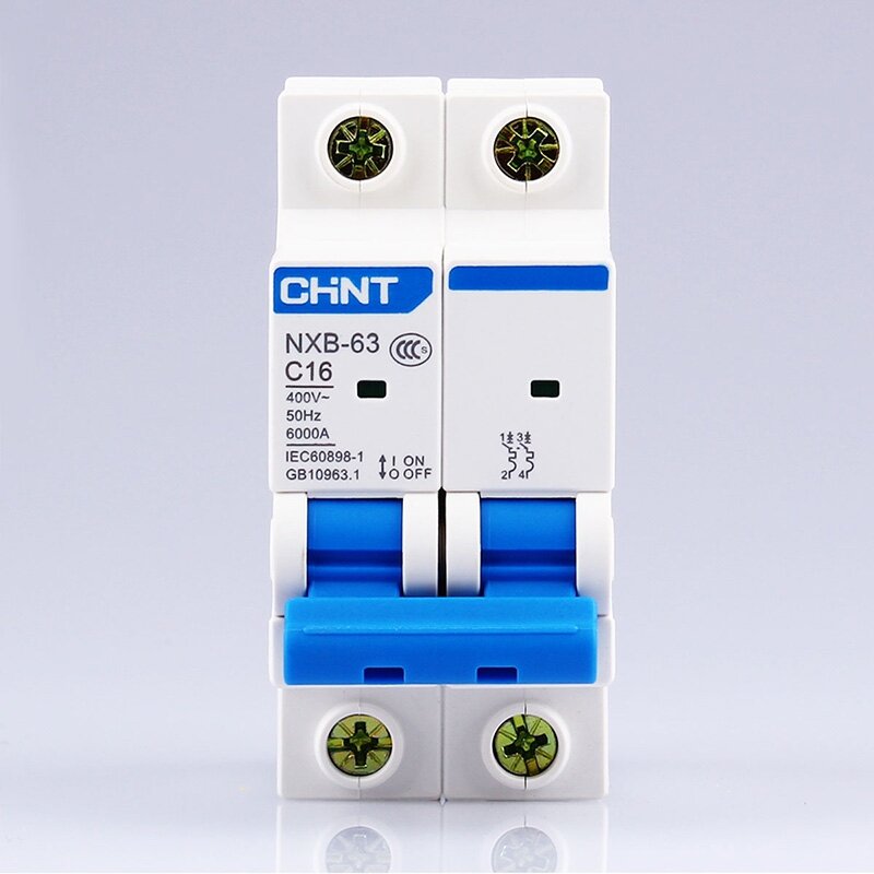 CHINT-Interruptor de aire 2P AC 230/400V, NXB-63 C 6, 10, 16, 20, 25, 32, 40, 50, 63A, protector de carga, cortocircuito, DZ47